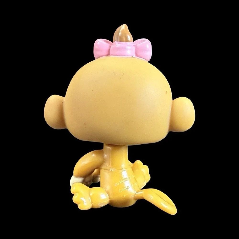 Hasbro Littlest Pet Shop Monkey #811 Pink Bow Baby LPS 2009 RARE